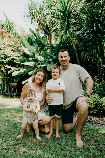 Ciarán Cross, wife Danielle and their 2 children