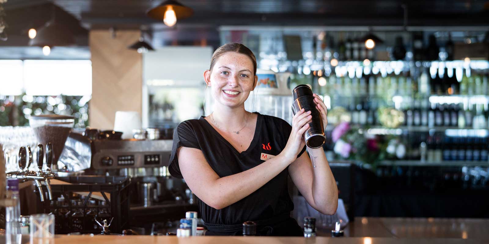 Bartender mixing a cocktail